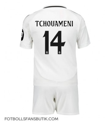 Real Madrid Aurelien Tchouameni #14 Replika Hemmatröja Barn 2024-25 Kortärmad (+ Korta byxor)